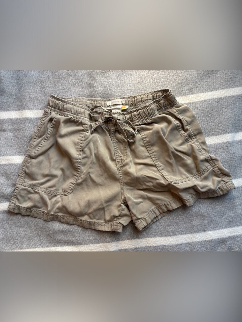 C&C California Casual Drawstring Lyocell Shorts in Khaki
